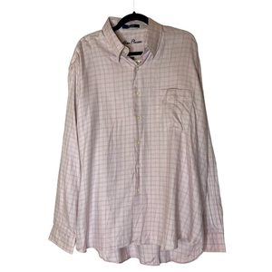 Alan Flusser Pink Plaid‎ 100% Cotton Long Sleeve Shirt New with Tags Size XL
